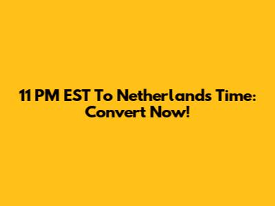 11 PM EST To Netherlands Time: Convert Now!