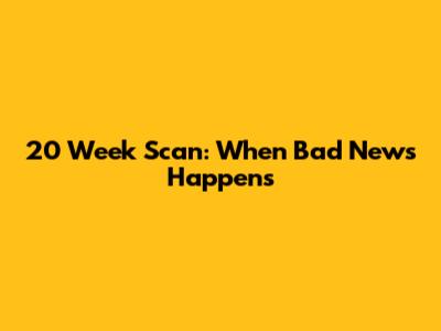 20 Week Scan: When Bad News Happens