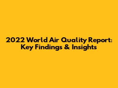 2022 World Air Quality Report: Key Findings & Insights