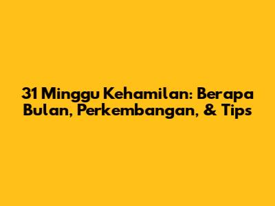 31 Minggu Kehamilan: Berapa Bulan, Perkembangan, & Tips