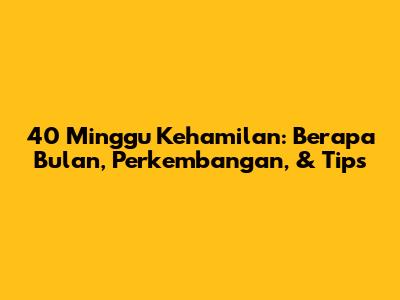 40 Minggu Kehamilan: Berapa Bulan, Perkembangan, & Tips