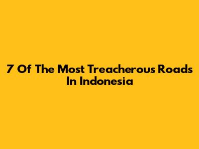 7 Of The Most Treacherous Roads In Indonesia