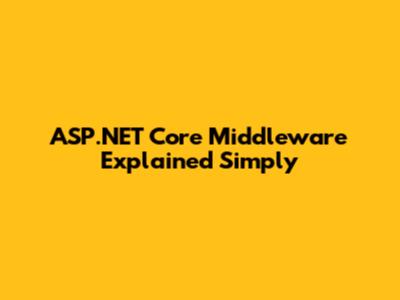ASP.NET Core Middleware Explained Simply
