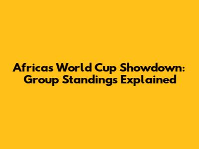 Africa's World Cup Showdown: Group Standings Explained