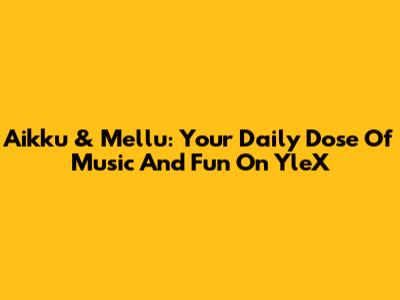 Aikku & Mellu: Your Daily Dose Of Music And Fun On YleX