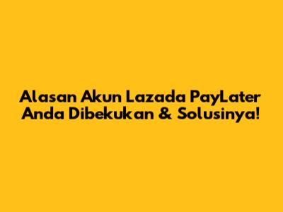 Alasan Akun Lazada PayLater Anda Dibekukan & Solusinya!