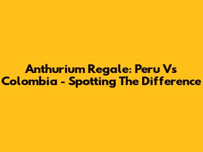 Anthurium Regale: Peru Vs Colombia - Spotting The Difference