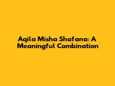 Aqila Misha Shafana: A Meaningful Combination