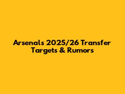 Arsenal's 2025/26 Transfer Targets & Rumors