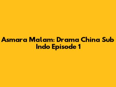 Asmara Malam: Drama China Sub Indo Episode 1