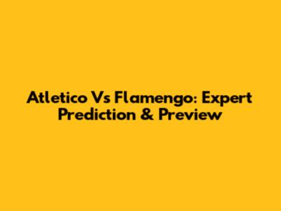 Atletico Vs Flamengo: Expert Prediction & Preview
