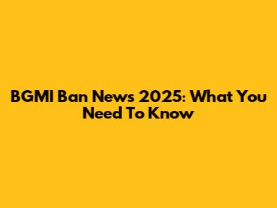 BGMI Ban News 2025: What You Need To Know