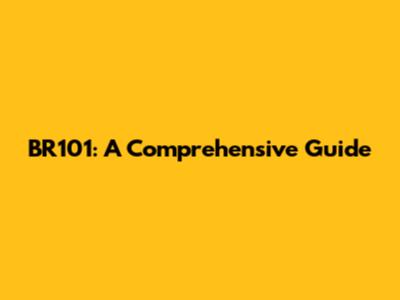 BR101: A Comprehensive Guide