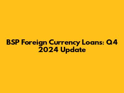 BSP Foreign Currency Loans: Q4 2024 Update