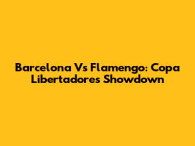 Barcelona Vs Flamengo: Copa Libertadores Showdown