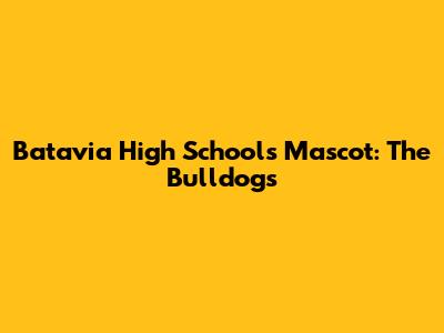 Batavia High School's Mascot: The Bulldogs