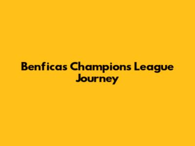 Benfica's Champions League Journey