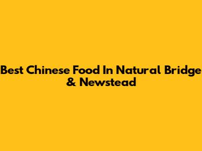 Best Chinese Food In Natural Bridge & Newstead