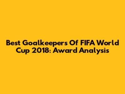 Best Goalkeepers Of FIFA World Cup 2018: Award Analysis