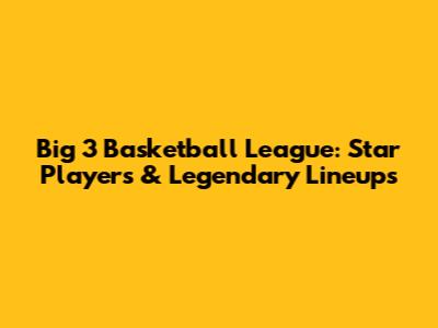 Big 3 Basketball League: Star Players & Legendary Lineups