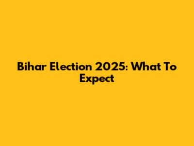 Bihar Election 2025: What To Expect