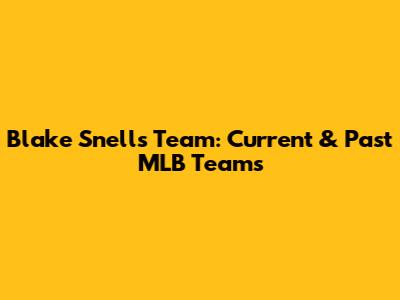 Blake Snell's Team: Current & Past MLB Teams