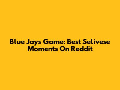 Blue Jays Game: Best Selivese Moments On Reddit