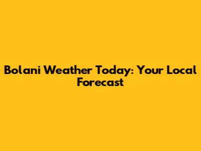 Bolani Weather Today: Your Local Forecast