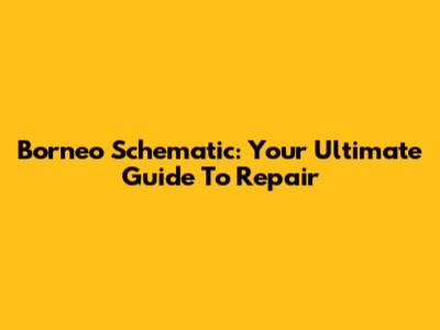 Borneo Schematic: Your Ultimate Guide To Repair