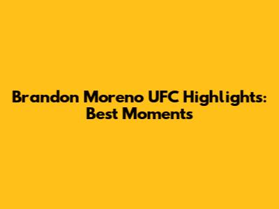 Brandon Moreno UFC Highlights: Best Moments