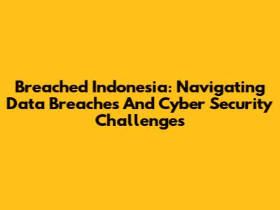 Breached Indonesia: Navigating Data Breaches And Cyber Security Challenges