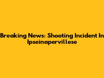 Breaking News: Shooting Incident In Ipseinapervillese