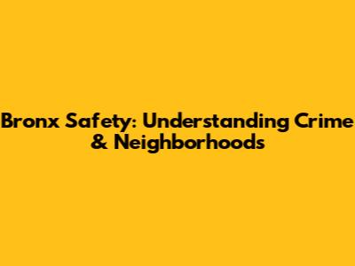 Bronx Safety: Understanding Crime & Neighborhoods