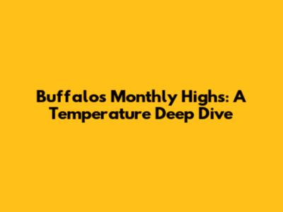Buffalo's Monthly Highs: A Temperature Deep Dive
