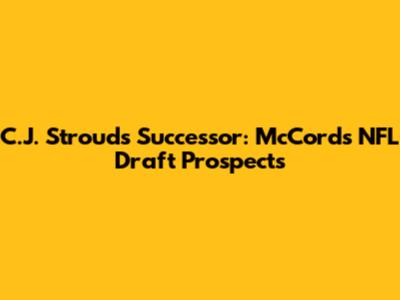 C.J. Stroud's Successor: McCord's NFL Draft Prospects