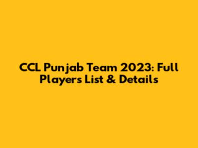 CCL Punjab Team 2023: Full Players List & Details
