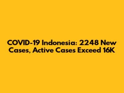 COVID-19 Indonesia: 2248 New Cases, Active Cases Exceed 16K