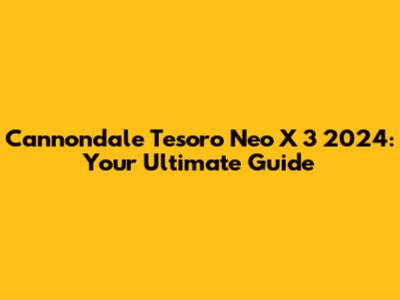 Cannondale Tesoro Neo X 3 2024: Your Ultimate Guide