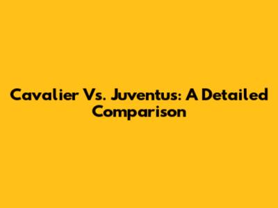 Cavalier Vs. Juventus: A Detailed Comparison