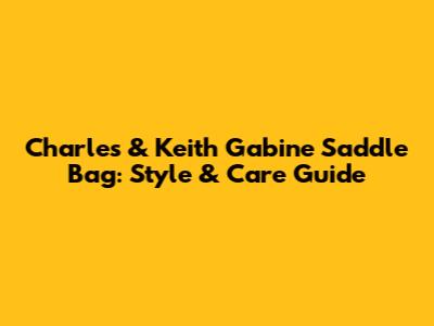 Charles & Keith Gabine Saddle Bag: Style & Care Guide