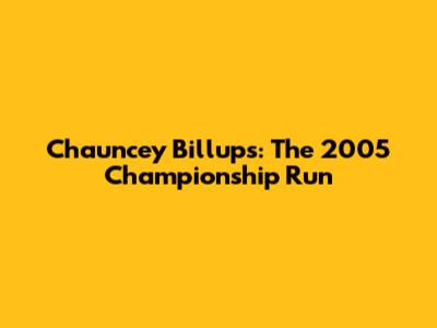 Chauncey Billups: The 2005 Championship Run