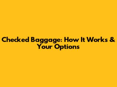 Checked Baggage: How It Works & Your Options