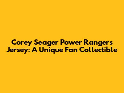 Corey Seager Power Rangers Jersey: A Unique Fan Collectible