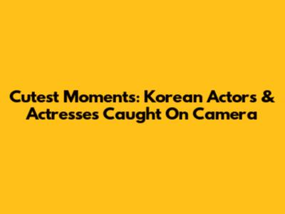 Cutest Moments: Korean Actors & Actresses Caught On Camera