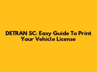 DETRAN SC: Easy Guide To Print Your Vehicle License