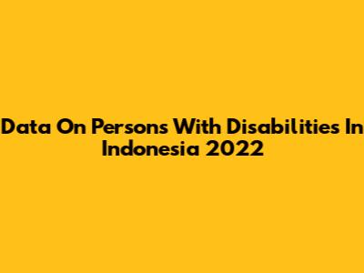 Data On Persons With Disabilities In Indonesia 2022