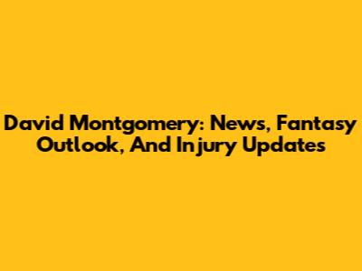 David Montgomery: News, Fantasy Outlook, And Injury Updates