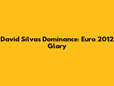 David Silva's Dominance: Euro 2012 Glory