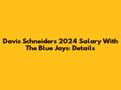 Davis Schneider's 2024 Salary With The Blue Jays: Details