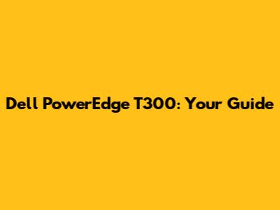 Dell PowerEdge T300: Your Guide